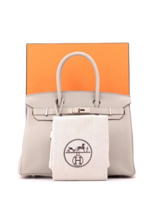 Birkin 30 Handbag Grey Togo with Palladium Hardware