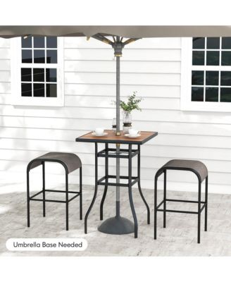 4PCS 30'' Bar Height Bistro Stools Outdoor Bar Stools w/ Breathable Fabric Seat