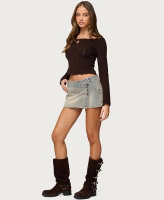 Women's Khari Keyhole Pointelle Knit Top