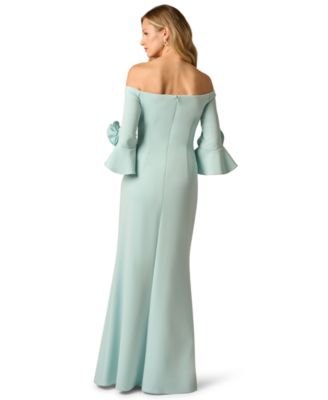 Rosette Off-The-Shoulder Gown