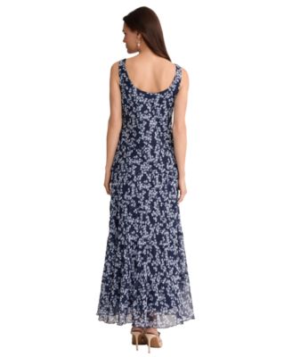 Petite Multi-Tier Yoryu Printed Scoop Neck Maxi Dress