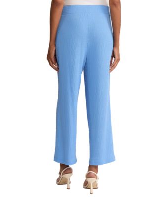 Petite Mid-Rise Wide-Leg Crop Casual Pants