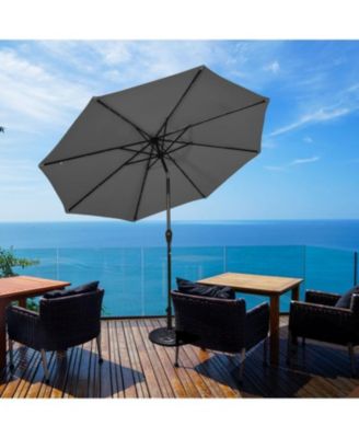 Outdoor 10 FT Patio Umbrella with Built-In Solar LED Lights