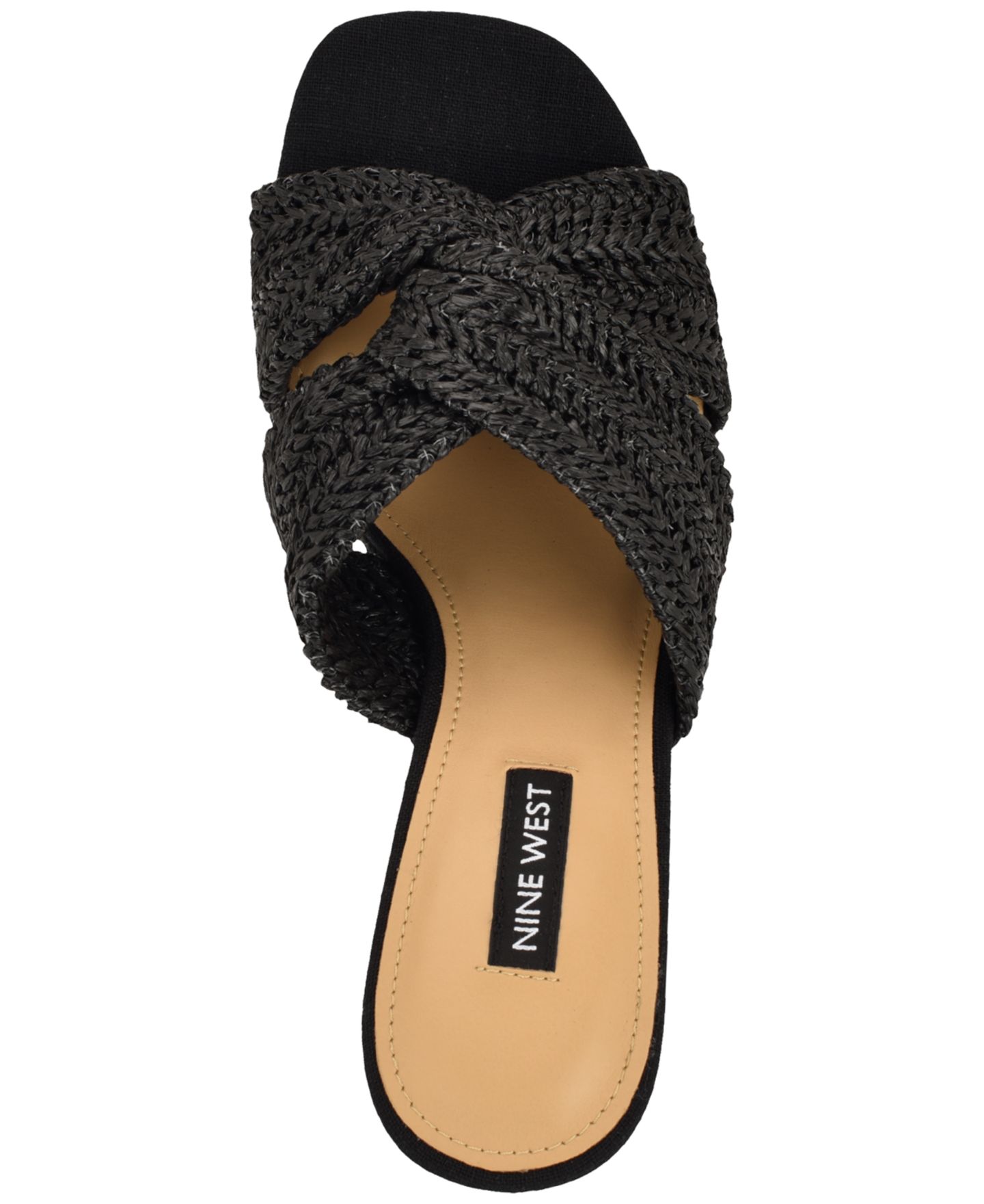 Женские сандалии Nine West Nejia Woven Slip-On Wedge, цвет: Чёрный — фото 4