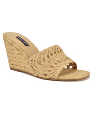Nine West Women's Nimma Woven Slip-On Wedge Sandals - Macy's