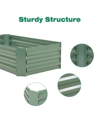 Outdoor Raised Garden Bed Galvanized Steel Planter Box