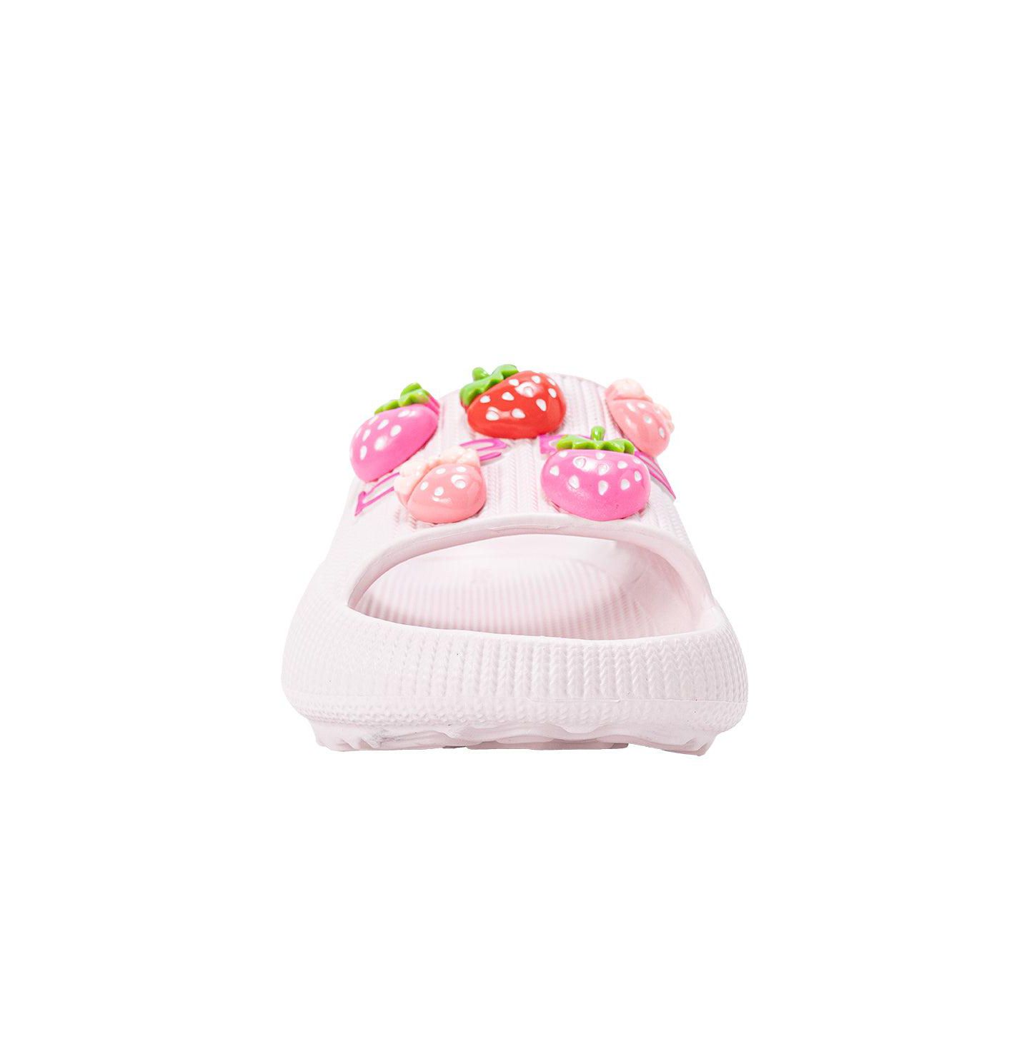 Сандалии Bebe Girls EVA Slide - Lightweight Comfy Slide Sandals with Strawberry Charms для девочек, цвет: Розовый — фото 3