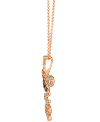 Nude Diamond (0.47 ct. t.w.) & Chocolate Diamond (0.9 ct. t.w.) Pendant Necklace in 14k Strawberry Gold