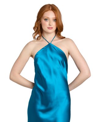 Juniors' Halter-Neck Slip Dress