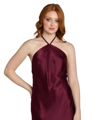 Juniors' Halter-Neck Slip Dress