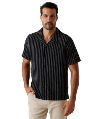 Men's Resort Blend Textured Woven Short-Sleeve Shirt