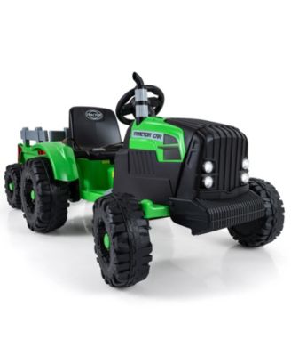 Electric 24V Ride On Tractor for Kids with Trailer and Remote