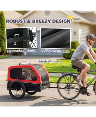 Dog Bike Trailer, Dog Trailer w/ Flip-Down Ramp Tailgate