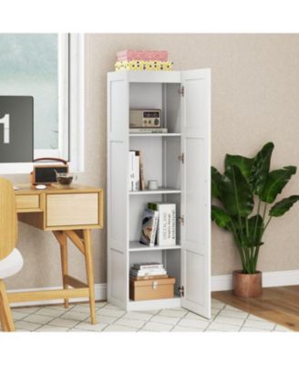 4-Shelf Tall Storage Cabinet for Bathroom and Living Room