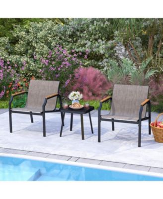3-Piece Patio Seating Set with Breathable Fabric and Armrests