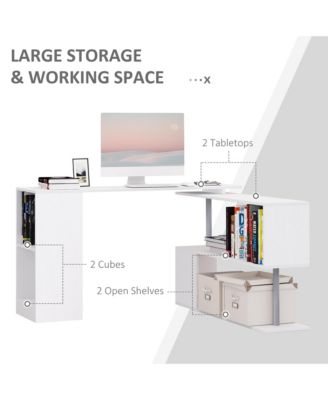 Rotating Corner Table Shelf Combo L-Shaped I-Shape Home Office