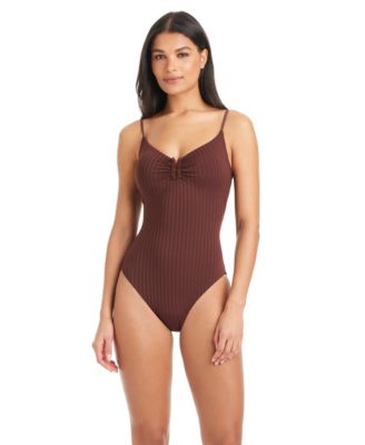 Women's Refresh Ribbed V-Neck One-Piece Swimsuit