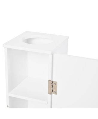 Bathroom Toilet Paper Cabinet with Doors and Shelves