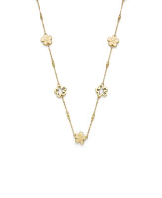 Women's Forget Me Not Gold Tone Stainless Steel Necklace