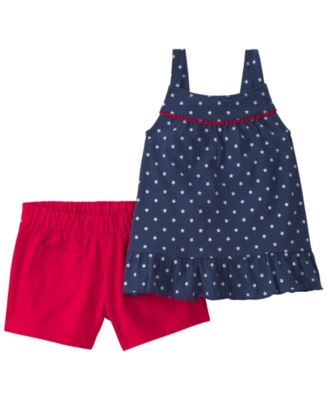 Girls' 2T-5T Star Tank Top and Shorts, 2-Piece Set