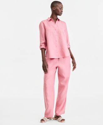 Women's 100% Linen Drawstring Pants