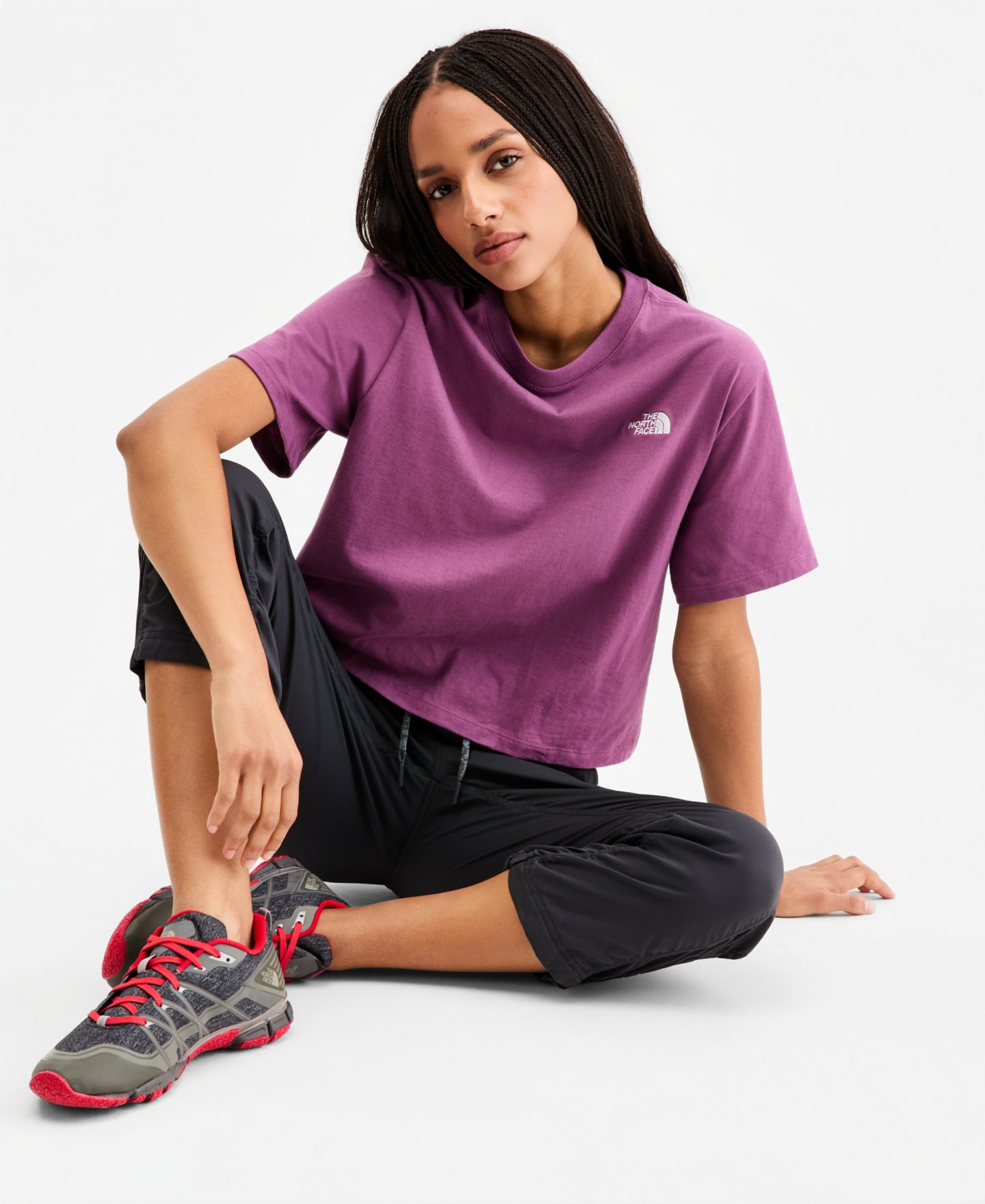 Женская футболка The North Face Evolution Simple Dome Cropped T-Shirt, цвет: Фиолетовый — фото 8