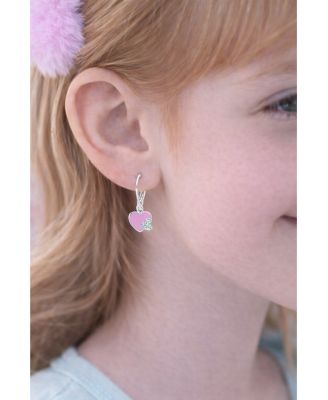 Girls Heart Hypoallergenic Earrings with Sterling Silver Leverbacks