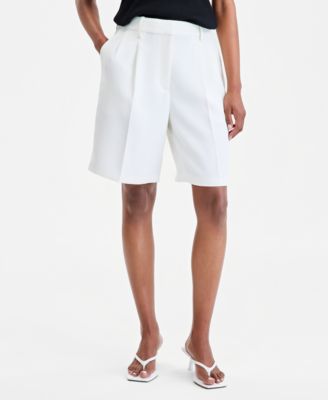 Women's High-Rise Crepe Bermuda Shorts