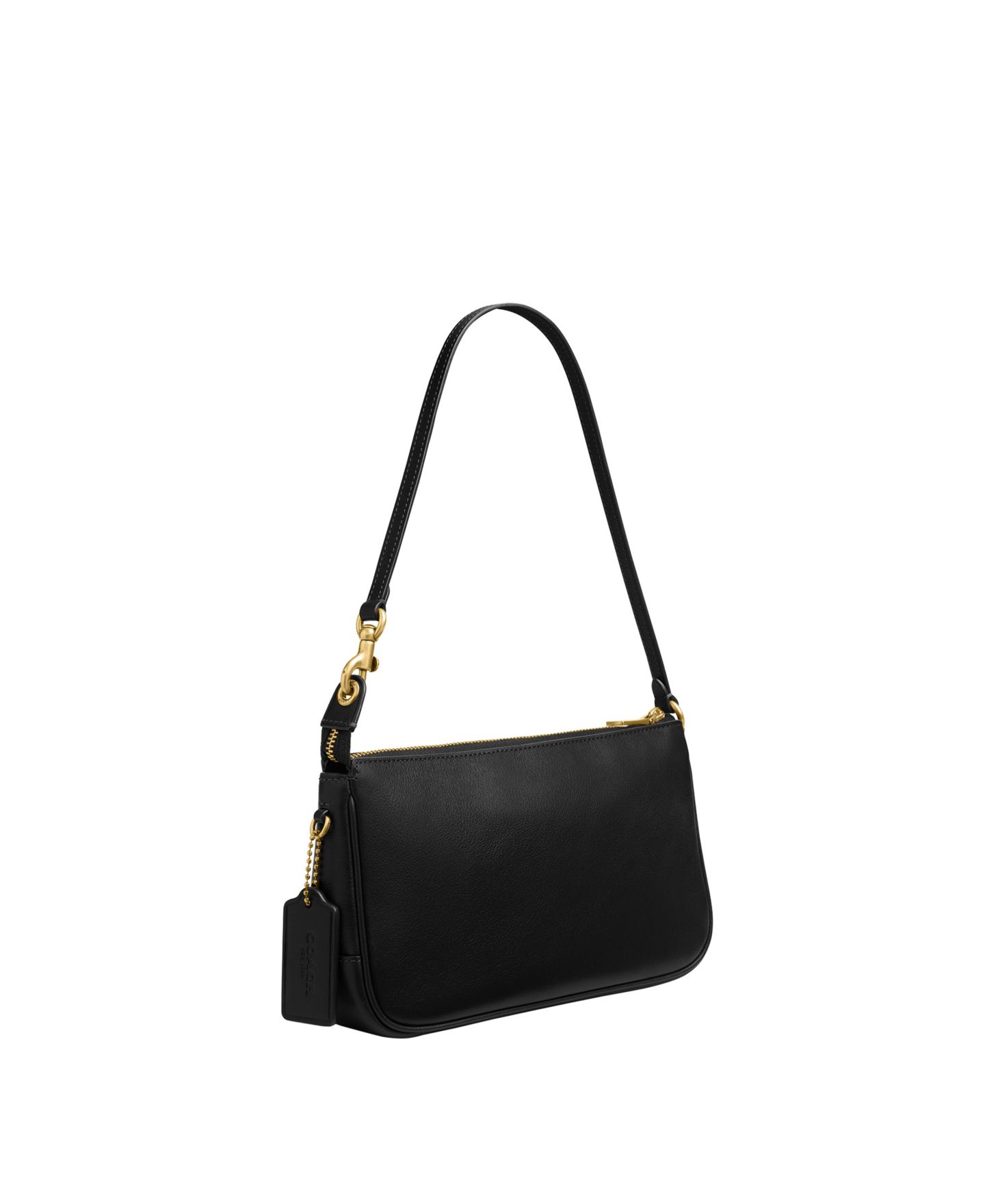 Женская сумка Coach Plaza Small Leather Slim Shoulder, цвет: Латунный / Чёрный — фото 3
