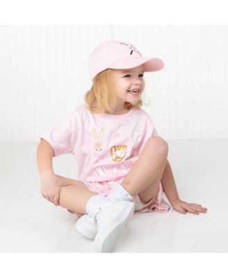 Toddler Girls Baseball Cutie Short Sleeve T-Shirt