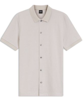 BOSS by Men's Bubble-Structure Cotton Regular-Fit Shirt