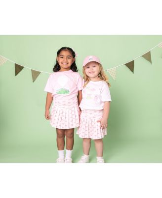 Little and Big Girls Golf Tee Embroidered Lace Bow Headband