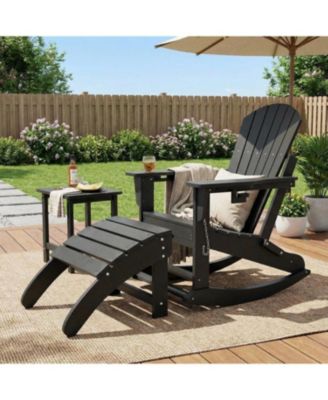 HDPE Adirondack Ottoman Foot Rest, Weather Resistant Outdoor Footstool for Adirondack Chair