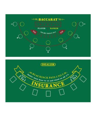 Las Vegas Style Casino Black Jack and Roulette Layout Mat with Instructions and Strategy Chart