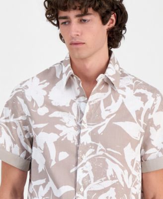 Men's Allover Print Button-Up Shirt