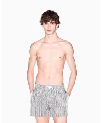 Men's Allover Logo Print Swim Trunk