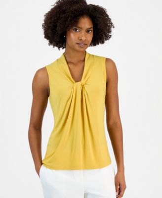 Women's Sleeveless Knotted Front Stretch Top