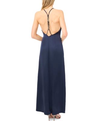 Women's High-Neck Open-Back Maxi Dress