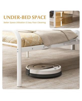 12-Inch Twin Bed Frame Modern Metal Platform Bed w/ Headboard & Footboard