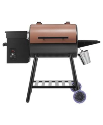 Wood Pellet Grill Smoker, 8-in-1 Outdoor BBQ, 456 Sq. In. Cooking Area, Digital Controller, Meat Probe, 500°F Max