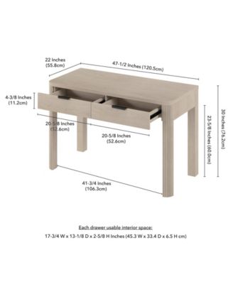 Lonsdale 48'' Wide Rectangular Fluted Desk