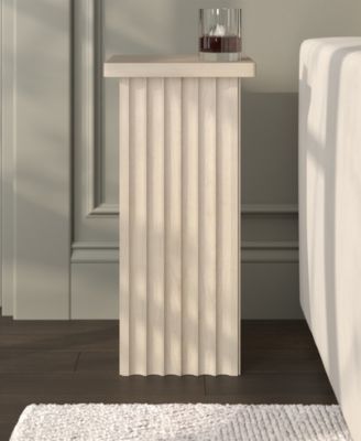 Bourne 10.75" Wide Square Fluted Side Table