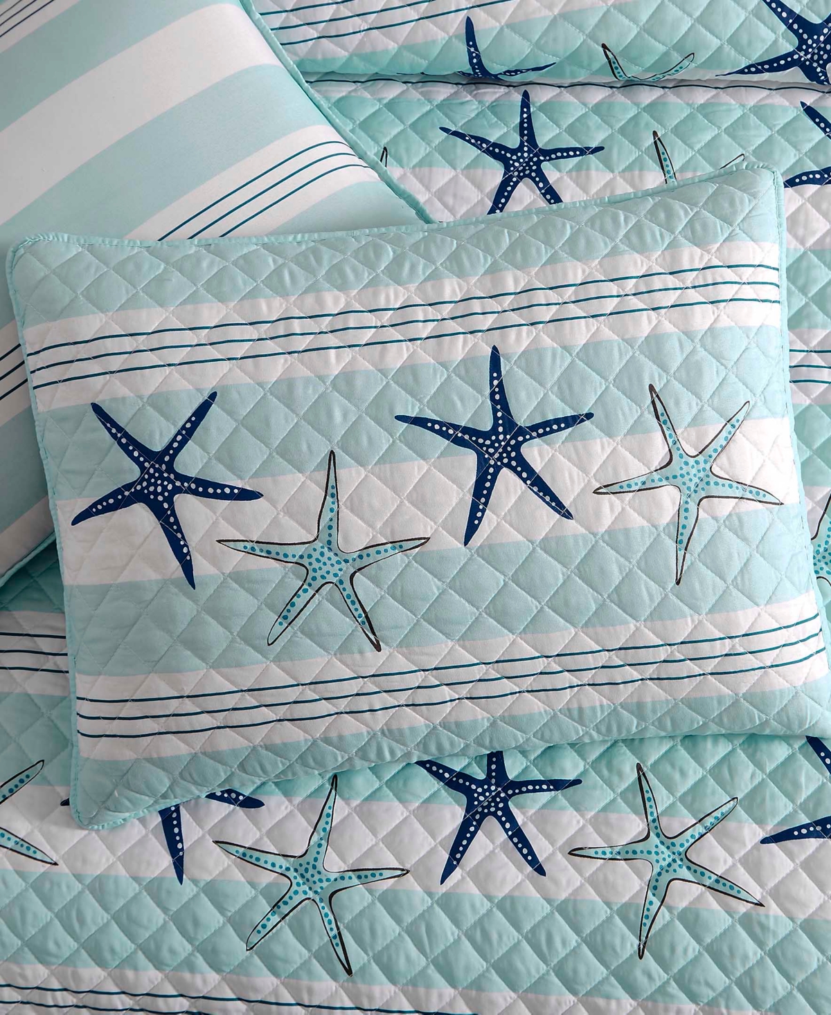 Avanti Starfish Stripe Reversible 3-Pc. Quilt Set
