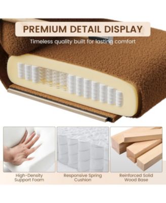 Modern Accent Chair with Metal Frame, Upholstered in Plush 420g Teddy Sherpa Fabric Cozy Reading Chair