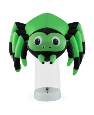 6 ft Halloween Inflatable Spider Pre-Lit Floating Spider Decoration w/ 3-Color Rotating Light Blow up Decoration w/ Stakes & Water Bags