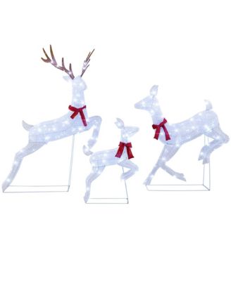3 PCS Christmas Lighted Reindeer Family Set with 255 Cold White LED