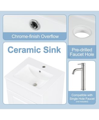  Bathroom Vanity with Sink, Painted MDF Cabinet, Soft Close Door, Adjustable Shelf & Organizer for Small Spaces