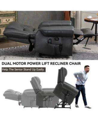  Dual Motor Power Lift Recliner Chair with Heat Massage
