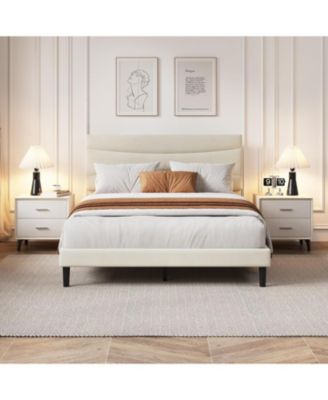 Bed Frame with Headboard, Velvet Upholstered Platform Bed Frame No Box Spring Needed with Under-Bed Storage and Strong Wood Slats Support.