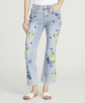 Women's Mid-Rise Embroidered Jeans